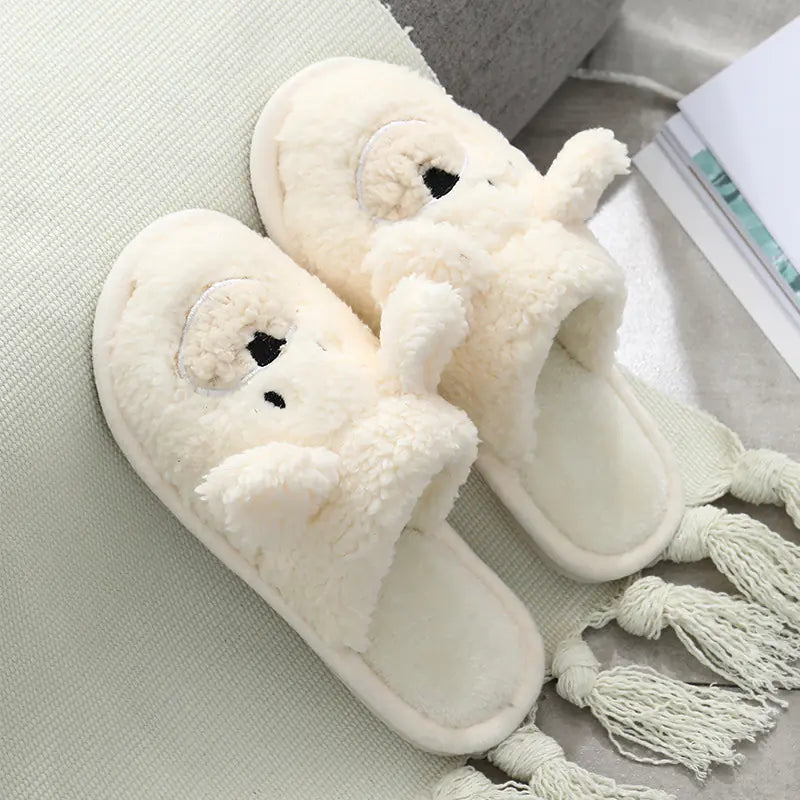 Snuggly Bear Winter Plush Slippers