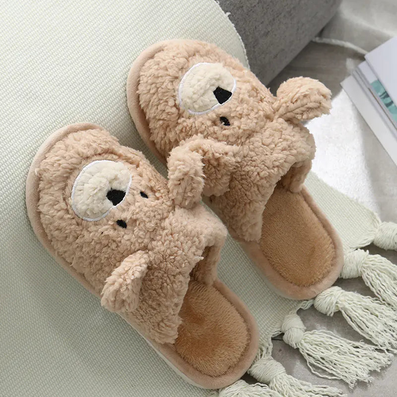 Snuggly Bear Winter Plush Slippers